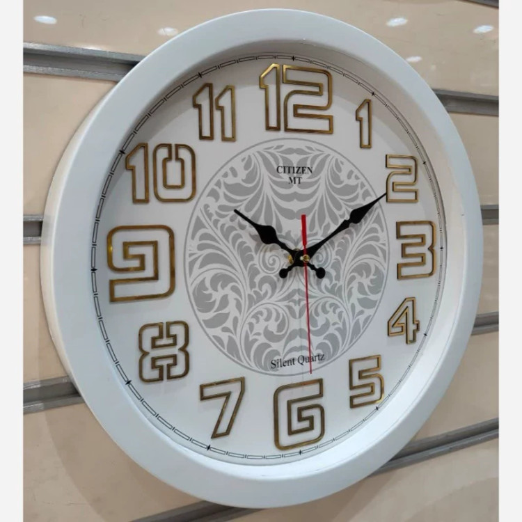ساعت دیواری آرام گرد دارای رنگ بندی بی صدا سایز 37 کد 1